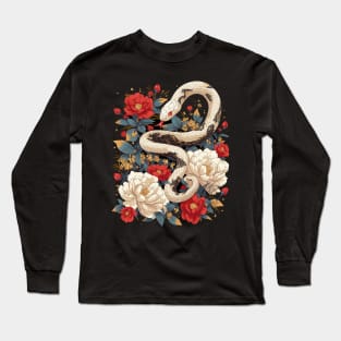 snake and flowers Long Sleeve T-Shirt